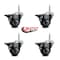 Service Caster 3 Inch Maroon Polyurethane Wheel Swivel 58 Inch Threaded Stem Caster Set with Brake SCC SCC-TS20S314-PPUB-MRN-PLB-58212-4 - alternate 2